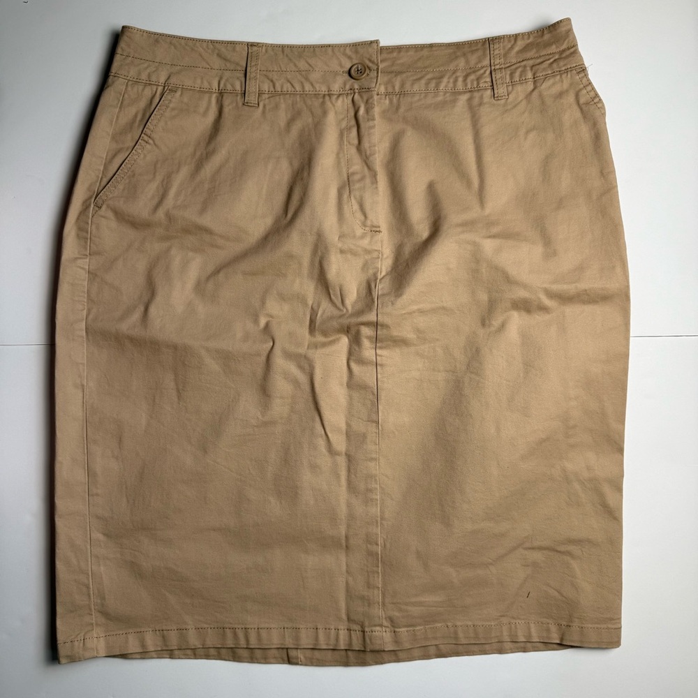 Jessica London Khaki Beige Pencil Skirt Pockets